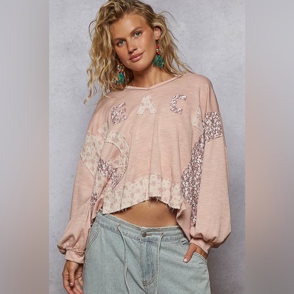 #497. Peace Hoodie - Pink - Picture 1 of 4